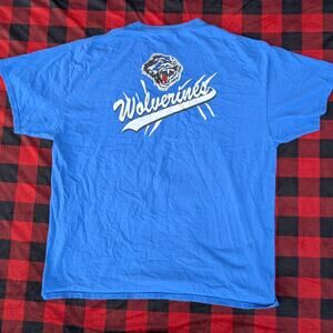 Alsea Wolverines Blue Graphic T-Shirt Short Sleeve Casual Tee